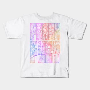 Frankfurt, Germany City Map Typography - Colorful Kids T-Shirt